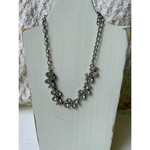 Rhinestone Cluster Choker Necklace Estate Jewelry